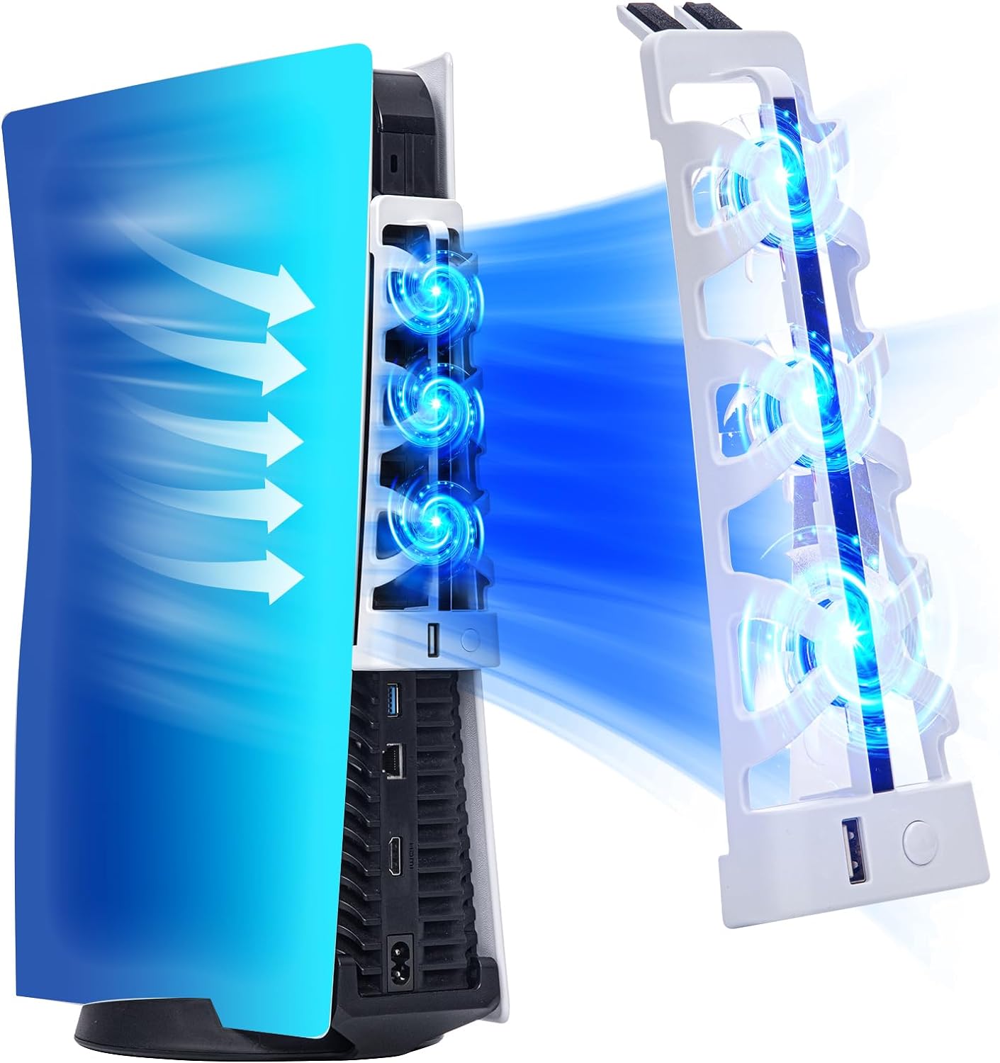 Gaming Zone Accessories - مروحة تبريد صامتة لجهاز PS5 مع