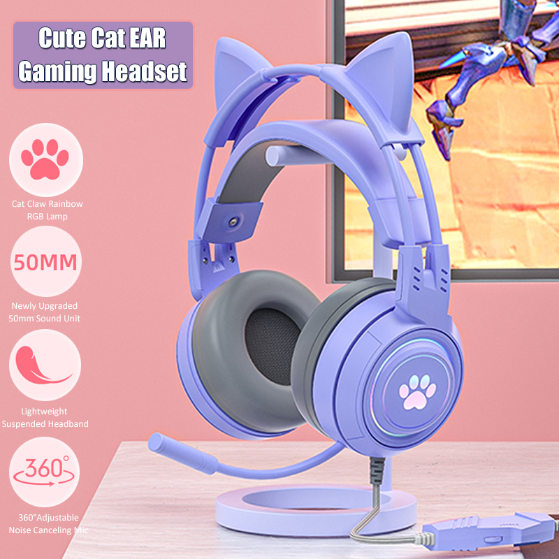 سماعات أذن القط اللطيفة مع ميك - مراجعة Gaming Accessories Girly وسعره