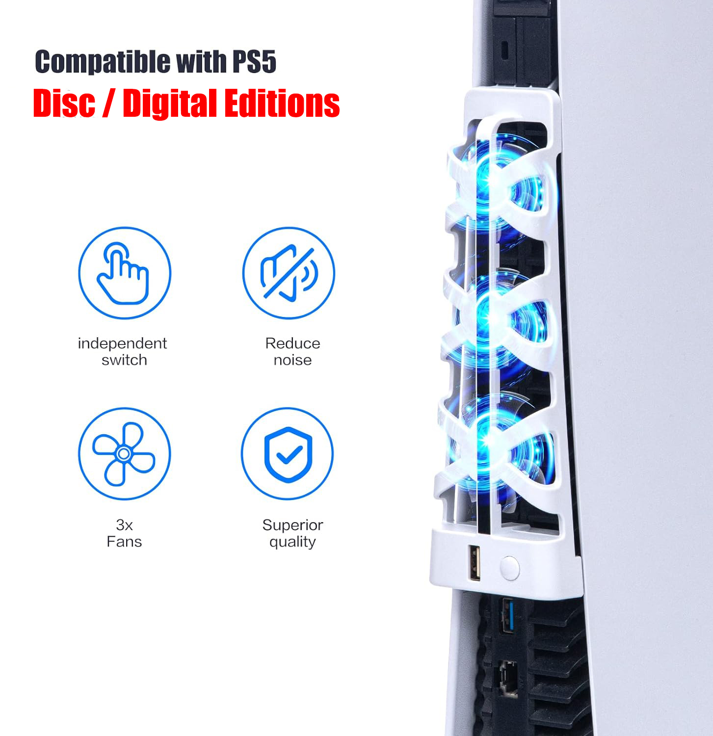مروحة تبريد صامتة لجهاز PS5 مع - مراجعة Gaming Zone Accessories وسعره