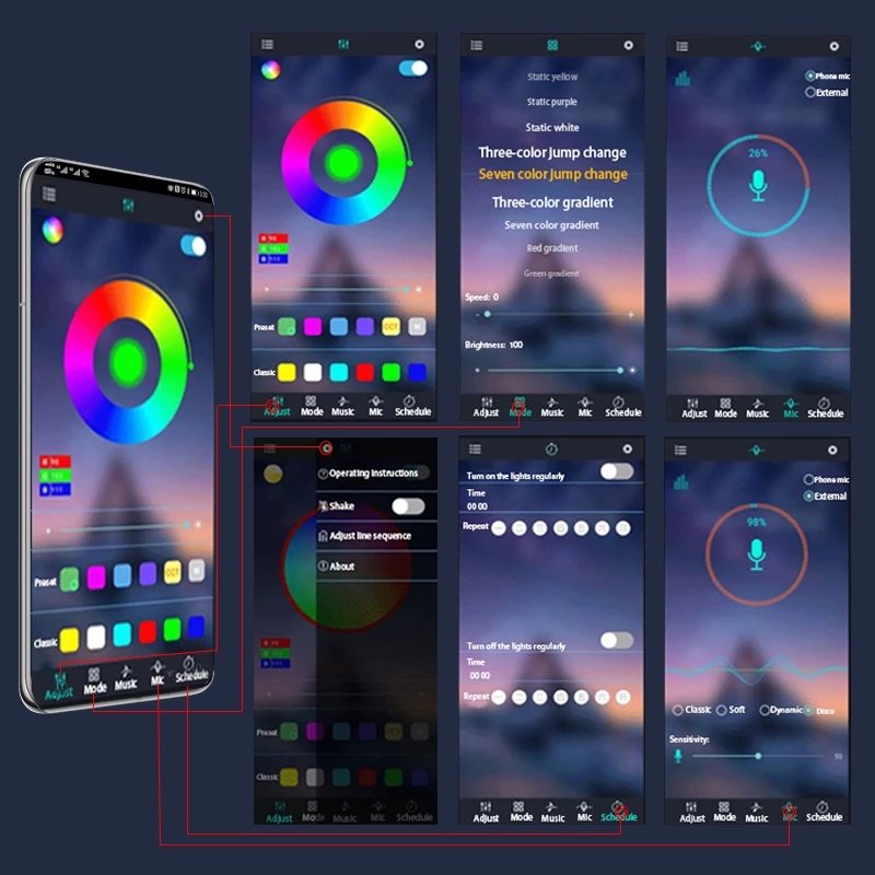LED دراجة نارية الزخرفية المحي - مراجعة Rgb Hub Sync وسعره